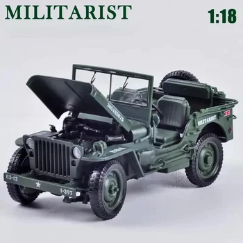 1:18 din Aliaj turnat sub presiune Militare Tactice Mașină de Jucărie Model Vechi de-al doilea Război Mondial Willis GP Jeep-uri Militare Metal Vehicule Cadouri Pentru Copii