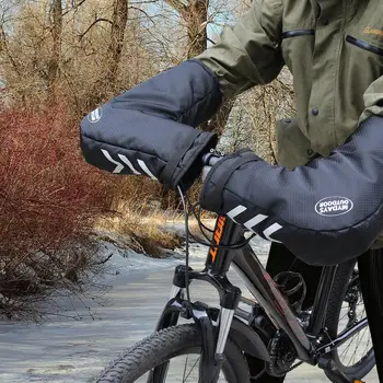 1 Pereche De Biciclete Mai Cald Mănuși De Vânt Coldproof În Condiții De Siguranță Reflectorizante De Design De Biciclete De Munte De Ghidon Cu Un Deget