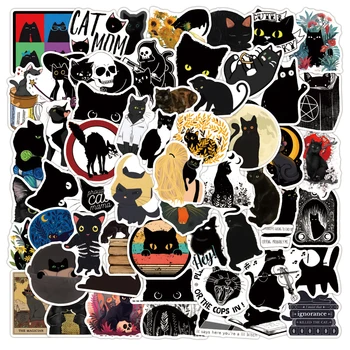10/30/50/100BUC Gotic Pisica Neagra Anime Autocolante, Decalcomanii Skateboard Valiza Congelator Graffiti Depozitare Desene animate Kitty Autocolant Decal