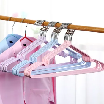 10 Buc Îmbrăcăminte pentru Adulți Raft Plastic Non-Alunecare Baie Cuier de Haine, uscător de haine de Metal Tricou Haina Cârlig Umerase pentru Dormitor de uz Casnic