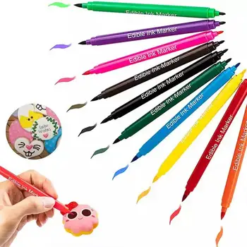 10 Culori Comestibile Markere Pigment Pen Tort de Decorare Instrumente de Colorant Alimentar Pen DIY Cookie Fondant Instrument de Copt Cap Dublu