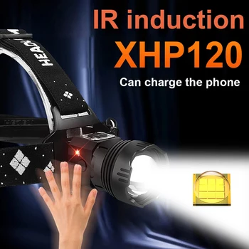 1000000LM XHP120 IR Senzor Far 18650 Faruri LED-uri USB Reîncărcabilă Cap Lanterna XHP90.2 Zoom Lanterna De Cap Pescuit Felinar