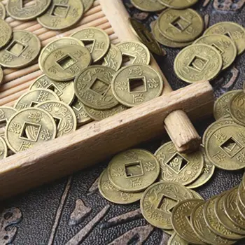 100buc Chineză Feng Shui Norocos Ching Monede Antice Set de Învățământ Zece Împărați Antic Avere Bani Monedă Juca