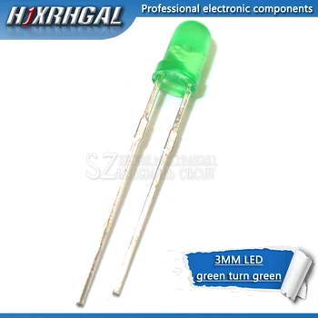 100buc Verde diode emițătoare de lumină Verde Verde rândul său, led-uri de 3mm noi și originale hjxrhgal