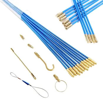 10buc fibra de sticla de Funcționare prin Cablu de Sârmă Perete Portabil Coaxial Flexibil Conductă Pentru Instalarea Electrice Pull Push Pește Bandă