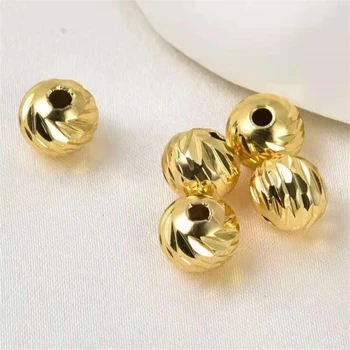 10buc/lot real de culoare de aur placat cu alamă fațete mingea margele spacer pentru diy brățară colier bijuterii de luare constatările accesorii