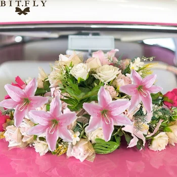 10buc Rurale Flori Artificiale Floare de Crin Cap Pentru DIY de Favoarea Nunta Petrecere Acasă, în Camera Decorare Birou Rochie Accesorii de Par