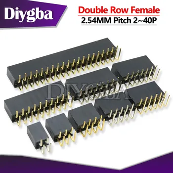 10BUC Rând Dublu Feminin 2.54 mm 2~40P PCB Bord unghi Drept Antet Pin socket Conector Pinheader 2* 4 6 10 20 40 Pin-ul Pentru Arduino
