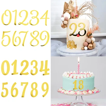10buc/Set 0-9 Numere Happy Birthday Cake Topper Aur Cifre Petrecere de Nunta Cupcake Topper Steaguri DIY Desert Tort Decoratiuni