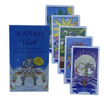12*7CM KAWAII Cărți de Tarot Profeția Soarta Divinație Punte Petrecere de Familie Joc de Bord w/Manual ghicitul Joc Incepatori Carduri