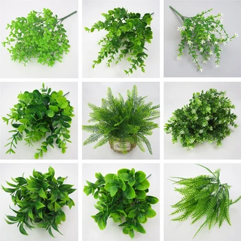 1buc apă iarba Eucalipt Plastic Plante Artificiale Iarba Verde de plastic de Plante flori de Nunta Decor Acasă Tabelul Decoruri