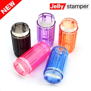 1buc Bomboane 5 Culori Clare Jelly din Silicon Cap Unghii Stamper Racleta Kit DIY Timbru Ștanțare Mucegai Stencil Instrumente de Manichiură