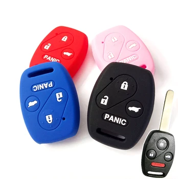 1buc Silicon Cheie de Mașină Caz Capacul 4 Butoane de acces fără cheie Fob Shell Piele Suport Protector se Potrivesc pentru Honda Accord, CR-V, Civic Accesorii