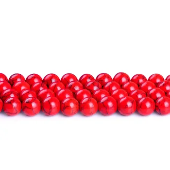 1strand/lot 4/6/8/10/12 mm Neted Natural Roșu Turcoaz Margele Rotunde Liber Distanțier Șirag de mărgele Pentru a Face Bijuterii DIY Colier Bratara