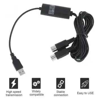 2 Metri USB la Cablu MIDI Pian Electric cu Tambur Muzica de Chitara Compila Interfață Cablu Adaptor Converter Suport Mac OS și Windows