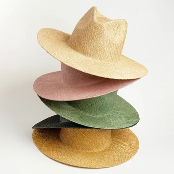 2020 Margine Largă Paie Pălărie Fedora Bine Panglica Prețioase de Iarbă de Vară Pălărie pentru Femei de Moda de Jazz Plaja Panama Pălărie Kentucky Derby Hat
