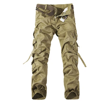 2021 Moda Nouă Bărbați Pantaloni De Marfă Armata Verde Buzunare Mari Decor Mens Pantaloni Casual, Ușor Se Spală De Sex Masculin Armata Pantaloni Plus Dimensiune 42
