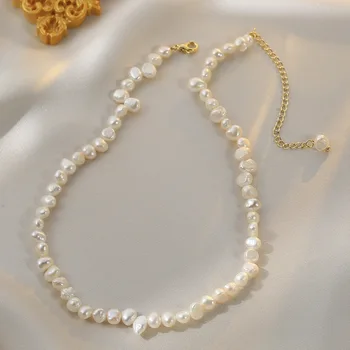 2022 Chic francez Naturale de apă Dulce Pearl Margele Colier pentru Femei Elegante Perle Neregulate Coliere Coliere Bijuterii de Nunta