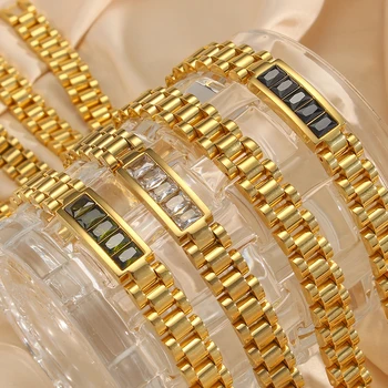 2022 Noi Bijuterii de Aur rezistent la apa Exagera Watchband Lanț Cravată Colier Otel Inoxidabil Placat cu Aur 18K Lanț Colier