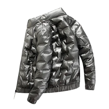 2022 Nou Brand de Iarnă Bărbați Luminos Scurt în Jos Jachete Captusit Mascul Negru cu Bule Căptușit Haine Jacheta Parka Gros de Îmbrăcăminte pentru Bărbați