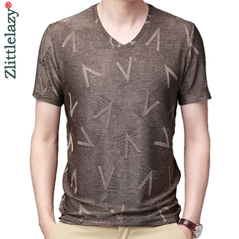 2022 Nou Casual cu Maneci Scurte T Shirt pentru Bărbați Tricou de Vara de Îmbrăcăminte pentru Bărbați V-neck T-shirt de Moda Streetwear Tricouri Tricouri 3202