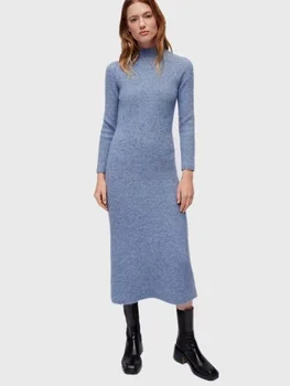 2022 Toamna Iarna Nou MAJ* Rochii pentru Femei Slim Mai Cald Moale Tricotat Halat de Jumătate Guler Lână Knitwears Doamnelor Pulovere