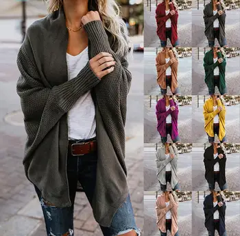 2022 toamna și iarna noi maneci liliac de dimensiuni mari tricotate cardigan pulover jacheta femei