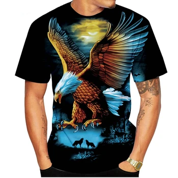 3D Soaring Eagle Print T Shirt pentru Bărbați și Femei de Moda Casual, Sport, Tricouri de Vară Pierde O Scurtă Gât Topuri cu Maneci Teuri Streetwear