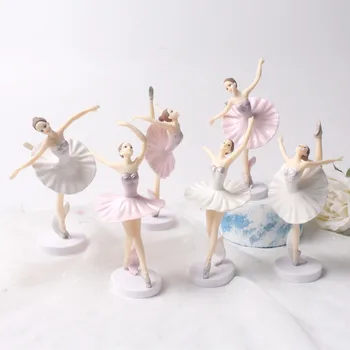 3Pc/set Fata de Balet Figurine in Miniatura Zână Artificial Jucarii pentru Tort Fân Sculptura de Colectie Ornament Ziua Decor