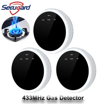 433MHz Scurgeri de Gaz Detector Wireless de Gaz Natural Senzor de Scurgere 80dB Sunet de Alarmă en-Gros Pentru Smart Home Securitate Alarmă Sistem
