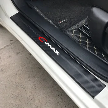 4buc Fibra de Carbon de Vinil Masina Scuff Placa Pragului de Ușă Garda Autocolant Auto pentru Ford Cmax C-max