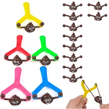 5 Curele + 20 Caca Mini Cauciuc Praștie de Zbor Caca Jucarii Amuzante de Ventilare Complicat Zâmbet Poo Jucărie de Relief de Stres Jucării pentru Copii Adulți