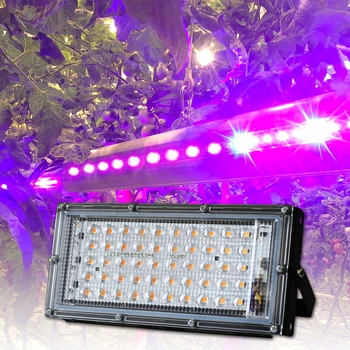 50W LED-uri Cresc de Lumină întregul Spectru 220V Phytolamp Gamă Completă Lampă cu LED-uri Pentru Plante SMD 2835 Creștere Bec Flori Gradina Interioara IP65