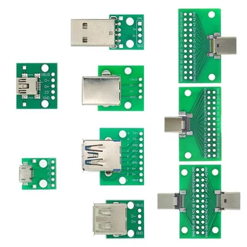5PCS USB Conector tată / MINI MICRO USB la BAIE Adaptor conector de sex feminin 2.54 Conector de Tip B-C USB2.0 3.0 Feminin PCB Converter