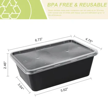 750ML de Unică folosință Salata de Fructe Pranz Box Container de Plastic Alimentar Cu Capac Pregatirea Mesei care pot fi Stivuite Cuptor cu Microunde cutie