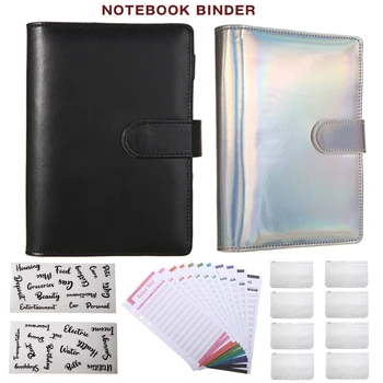 A6 Notebook Vrac Frunze Colorate Bugetul de Liant Organizator, Planificator Plic din Piele PU Jurnalul de Creație Notebook Școală Liant