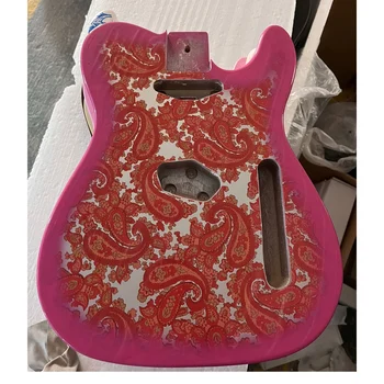 Amoeba model, coral, lemn de mahon tele chitara electrica corp, en-gros，poze reale,TL guitarra baril în Stoc