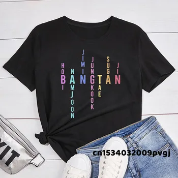 Bangtan Membru Nume T-shirt Jimin Jungkook Tae Suga Namjoon Hobi Jhope Jin Bangtan Băiat coreean Tricou Femei Barbati Tricou