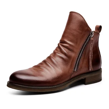 Barbati Cizme de Toamna Confortabil Durabil Talpa de Moda de Iarnă Pantofi pentru Bărbați 2022 din Piele Ghete Casual Barbati de Brand, ZIP de design Cizme Barbati 2022
