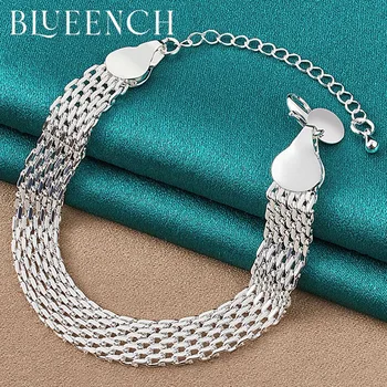 Blueench Argint 925 Curea Mesh Bratara pentru Femei la Modă de Personalitate Lumină de Lux Moda Bijuterii