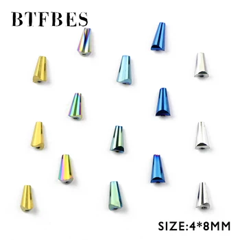 BTFBES Conic Austriac de cristal margele Spacer 4*8mm 70pcs Forma de Turn Placare Culoare Margele Vrac Pentru Bijuterii Brățară Accesorii DY