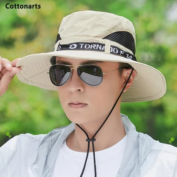 Bărbați Pălărie Panama Scrisoare Broderie ochiurilor de Plasă Respirabil de Pescuit Pălării Boonie Pliabil Găleată Pălărie Cordon Reglabil Anti-UV Palarie de Soare