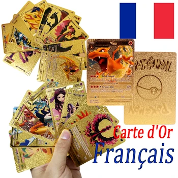 Carte Pokemon Francaise Pokemon Carte franceză VMAX GX cel Mai bun de Vânzare Charizard Copii de Luptă Joc Desktop Tag Echipa Stralucitoare Vmax