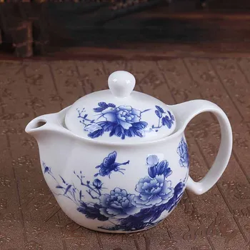 Ceainic Ceramic singur mare oală de ceai Kung Fu Jingdezhen ceai mic peisaj de albastru alb de portelan ceainic de peste folicul 350ML