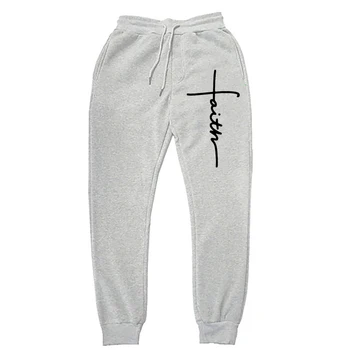 Christian Îmbrăcăminte Credință Pantaloni De Trening Religioase Print Fleece Pantaloni Isus Unisex Hip Hop Streetwear Jogging Pantaloni