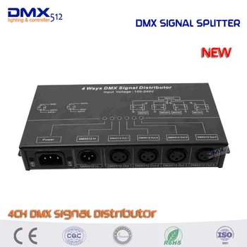 COLORNIE Noi 4 CANALE DMX512 Amplificator/Splitter/DMX de Semnal Repetor/4 Porturi de Ieșire DMX Distribuitor de Semnal