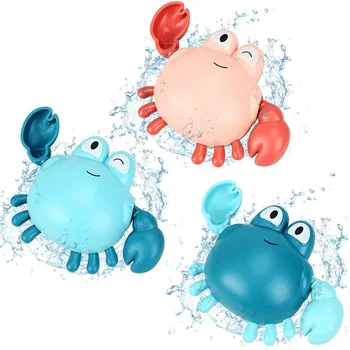 Crab mic Copil Jucarii de Baie Wind-up Jucăriile de Desene animate de Animale Crab Piscină Clasic Lanț de Apă Jucărie Pentru Sugari de Baie Jucărie
