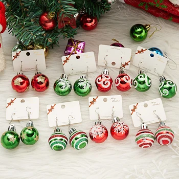 Creative De Crăciun Rășină Mingea Ureche Cârlig Cercei Pentru Femeile Stele Fulg De Nea Paiete Stralucitoare Cu Balonul Rotund Legăna Cercei Bijuterii Xmas