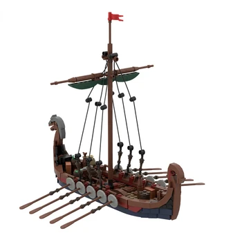 Creative Expert Militare Medievale Viking Ship 31132 Idei MOC-58275 Barca Model de Blocuri de Constructii Pentru Copii