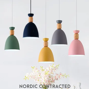 Creative Pastorală Stil rustic Culoare LED-uri Nordice din Fier Forjat Candelabre din Lemn de Personalitate Minimalist Modern de Iluminat Moderne